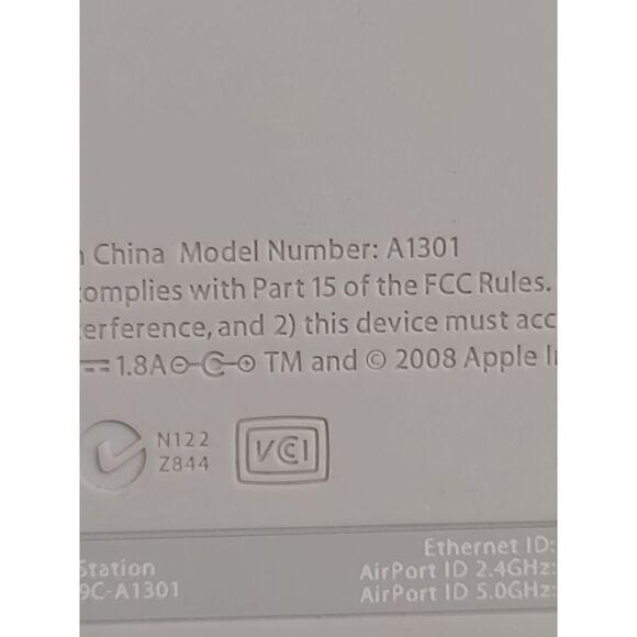 Apple A1301 AirPort Extreme Base Station Wireless N Router Tested for Power - Picture 3 of 6